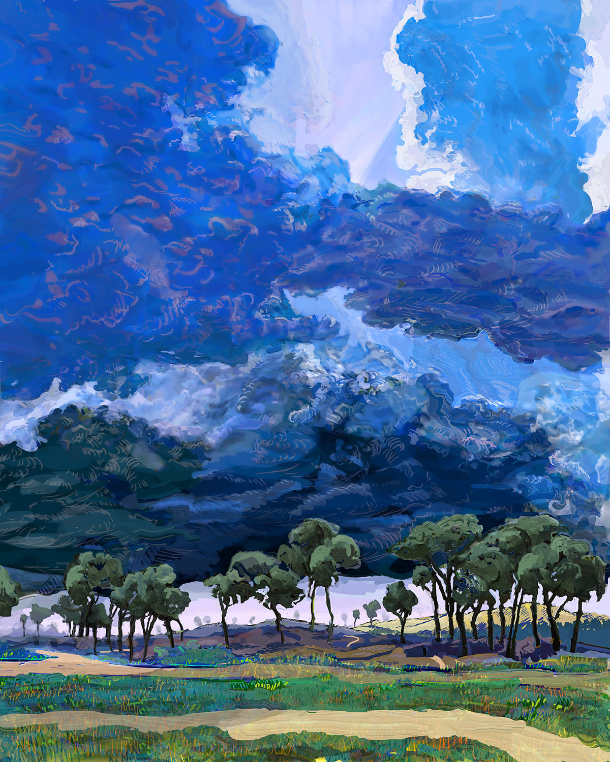 l'eau rage gronde peinture numérique